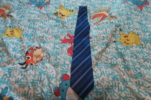 Ermenegildo Zegna blau grau schwarz gestreifte Luxus Seidenkrawatte Hergestellt in Italien 3,5 Zoll - Bild 1 von 5