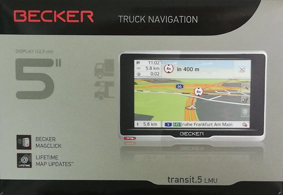 BECKER Transit.5 LMU EU 3D TMC LKW PKW Wohnmobil Truck GPS Navigation 5“ Display - Bild 1 von 1