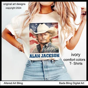 Alan Jackson Shirts original Kunst Komfort Farbe T-Shirts - Bild 1 von 3