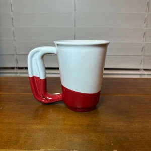 Taza Libbey Easy Hold mango ergonómico 12 oz roja blanca cerámica estilo jamber - Imagen 1 de 6
