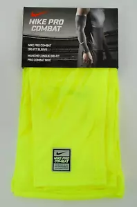 Nike Dri-Fit Sleeves Adult Pro Combat Men's Football Volt/Black - Picture 1 of 7