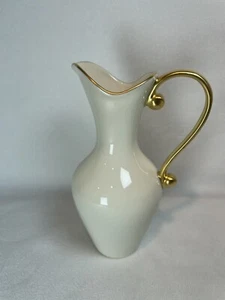 Pickard China Small Oil Cruet Pitcher Vase Cream Ivory With Gold Accent 125-G - Picture 1 of 6
