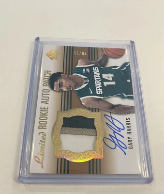 2014-15 UD SP AUTHENTIC 3 CLR PATCH ROOKIE AUTOGRAPH GARY HARRIS AUTO RC /25 - Image 1 of 2