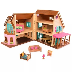 Dollhouse Playset Li'l Woodzeez Honeysuckle Hillside Cottage 20 Pieces - Picture 1 of 6