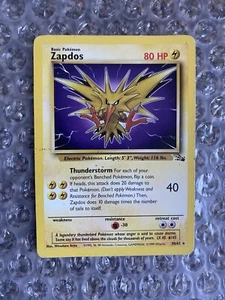Pokémon Zapdos Non Holo Fossil Set Card | WOTC TCG 1999 | Heavy Play | Free P&P! - Picture 1 of 7