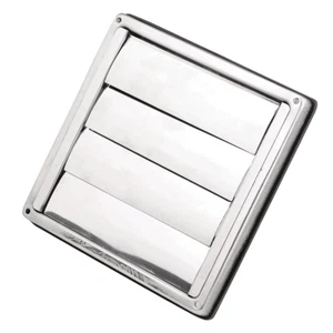 Stainless Steel Square External Wall Vent Outlet, 150mm (6-inch) ducting. - Picture 1 of 5
