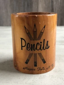 Vintage Souvenir Wooden Pencil Holder Wood Cup Niagara Falls New York - Picture 1 of 5