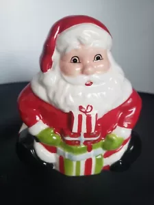 Essential Home Ceramic Christmas Holiday Santa Napkin Holder 6” X 5” EUC 1990's - Picture 1 of 4