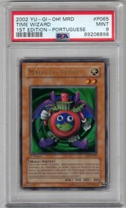 TIME WIZARD 1ST EDITION PORTUGUESE 2002 YU-GI-OH MRD P065 PSA 9 - Picture 1 of 2