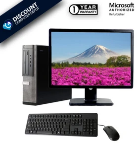 Dell i5 Desktop PC Windows 10 Pro Computer 3.2GHz 16GB RAM NEW 256GB SSD 19" LCD - Picture 1 of 9