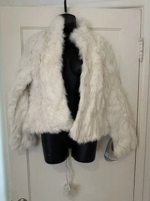 Wilsons Leather Maxima Jacket Womens Medium White Rabbit Fur Y2K - Image 1 of 4
