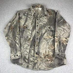 Vintage Five Brother Hemd Herren Large Grün Flanell Realtree Camouflage Jagd Knopf - Bild 1 von 7