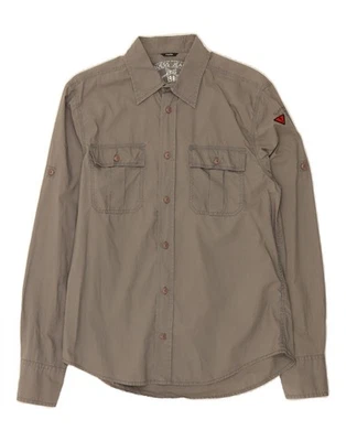 GUESS Mens Regular Fit Shirt Medium Grey Cotton PO09 - Image 1 of 3