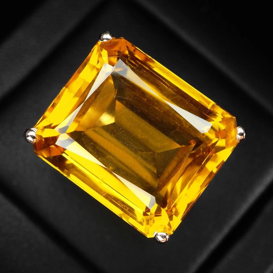 Fabuloso anillo de oro rosa de plata de ley 925 citrino de oro amarillo de 24,10 quilates talla 6 Foto 1 de 4