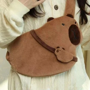 Soft Guinea Pig Chest Bag Large Capacity Cartoon Shoulder Bag Unisex - Picture 1 of 5