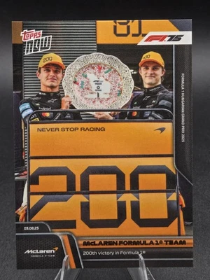 McLaren 2025 Topps Now Fórmula 1 #54 200ª Victoria en Fórmula 1 *EN MANO* Foto 1 de 2