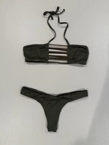 Blue Life Revolve Bikini Set Womens Top XS & Bottom Sm Strappy Travel Vacation - Picture 1 of 7