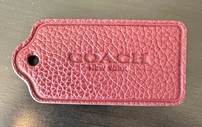 2 1/4” COACH Nueva York Cuero Guijarro de Arce Etiqueta Colgante Llavero Cartera Dije Foto 1 de 4