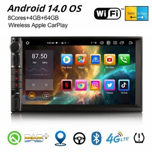 8 Kern Android 14 Autoradio 2Din für NISSAN Navi DAB+ CarPlay WiFi 4GB+64GB USB - Bild 1 von 20
