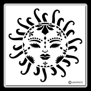 10 X 10-inch Bohemian/Boho Celestial Sun Face STENCIL Decorative/Floral/Cosmic - Picture 1 of 5