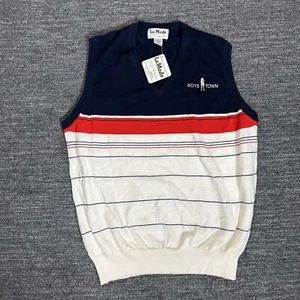 Vintage La Mode Pullover Weste Herren Medium Jungen Stadt Retro Streifen Golf Tennis 70er - Bild 1 von 10