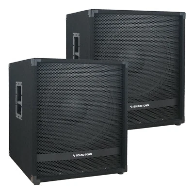 Sound Town 1800 W 15” Powered Subwoofer with High-Pass Filter (METIS-15PWG-PAIR)