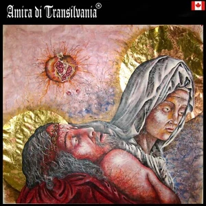 sacred religious art painting jesus christ icon holy bible compassion mary mercy - Foto 1 di 24