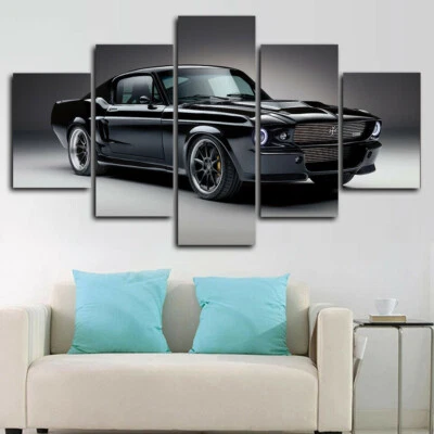 Ford Mustang 1967 coche de carga 5 paneles lienzo impresión arte de pared póster decoración del hogar Foto 1 de 4