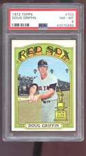 1972 Topps #703 Doug Griffin PSA 8 Graded Baseball Card MLB Boston Red Sox