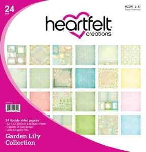 Heartfelt Creations Garden Lily Paper Pad 12" Collection Cardmaking Pastel - Picture 1 of 1