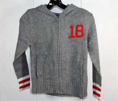 Oshgosh B'Gosh Knit Sweater Hoodie Gray Sz 8, New With Tag - Image 1 of 4