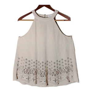 Skylar and Jade Womens Tank Top Size Small Summer Cutout Floral Eyelet - Picture 1 of 3