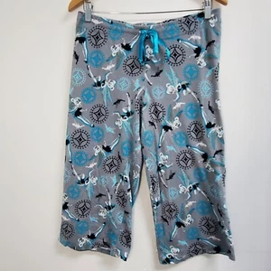 Disney Pants Women's Large Tinker Bell Gray Blue Sleepwear Bottoms Peter Pan - Picture 1 of 10