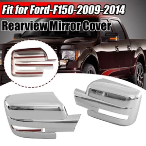 Tapa de cubiertas de espejos retrovisores laterales cromados completos para Ford F150 2009-2014 con orificio de señal de giro, - Imagen 1 de 11