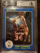 1984-85 Star Court Kings 5 X 7 #37 Terry Cummings BGS BAS Autograph Inscribed!