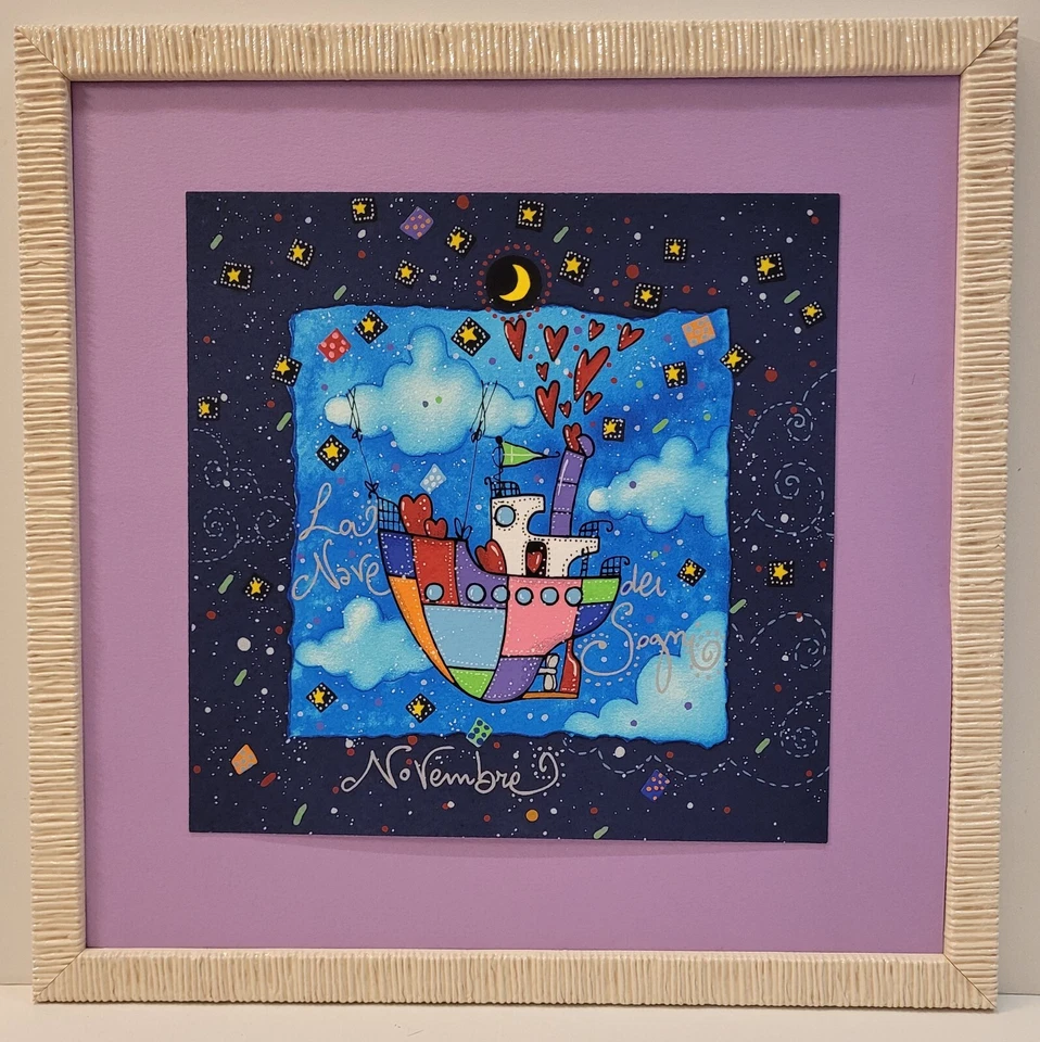 Andrea Agostini - Serigrafia Su Fondo Blu - " Novembre " - Pop casa arte quadri - Immagine 1 di 1