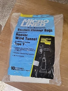 10 Hoover Vacuum Bags Type Y for Hoover Wind Tunnel Micro-lined Bags - Picture 1 of 5