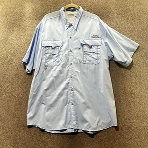 Columbia PFG Camicia da Pesca Uomo 2XT Blu Omni-Shade Bahama Ventilata Manica Corta - Foto 1 di 13