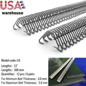 12" Stainless Steel Hooks/Lacing Without Pin Material For 3.0-5.6mm Belts - Picture 1 of 13