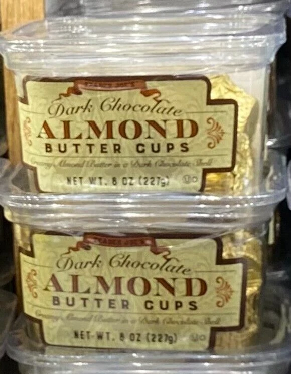 Trader Joe's Dark Chocolate Almond Butter Cups 2 PACKS Each 8 oz - Image 1 of 1