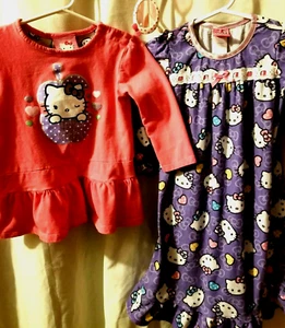 Lot Of 3 Sanrio Hello Kitty Girls Top, Sunglasses Nightgown 18M-2T 2010-2014 - Picture 1 of 12