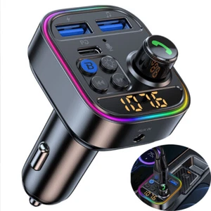 Bezprzewodowy zestaw samochodowy Bluetooth Odtwarzacz MP3 Nadajnik FM Adapter radiowy Ładowarka USB* - Zdjęcie 1 z 21