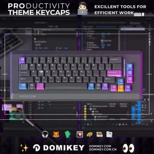 DOMIKEY PRODUCTIVITY KEYCAP PBT DOUBLESHOTS KEYCAP CHERRY PROFILE BASE KIT - Picture 1 of 12
