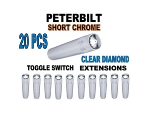 Peterbilt Short Chrome Toggle Switch Extensions - CLEAR  (Set of 20) - Picture 1 of 3