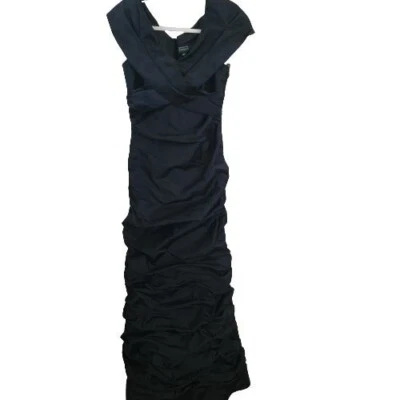 Adrianna Papell Occasions New Black Ruched Gown Maxi Dress Size 6 - Image 1 of 4