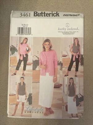Butterick 3461 Pattern Cardigan Top Skirt Shorts Pants Size 8 10 12 Misses 2002 - Image 1 of 4