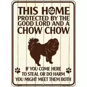 Protected By A Chow Chow Parkschild 9"x 12" für Haus Wand Tür Garage Neuheit - Bild 1 von 1