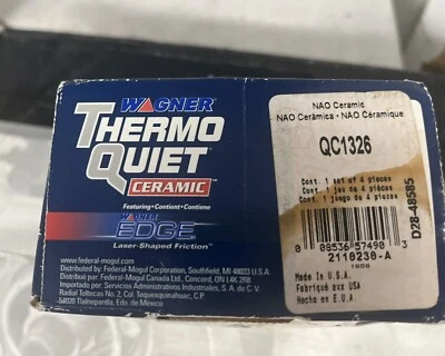 Wagner Brakes MX1327 半米光盘垫道奇克莱斯勒 vw 大篷车 routan 08-2016 — 第 1/4 张图片