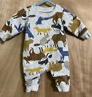 Carters newborn baby boy one piece outfit Moose Bear Fox Skunk Beaver EUC