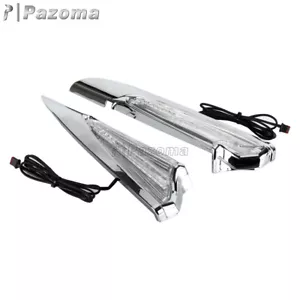 For Honda Gold Wing GL1800 Saddlebag LED Turn Signals Running Lamps Chrome 18-22 - Picture 1 of 8